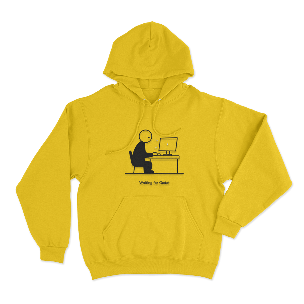 Waiting For Godot Unisex Hoodie Yellow Waiting For Godot Unisex Hoodie Yellow