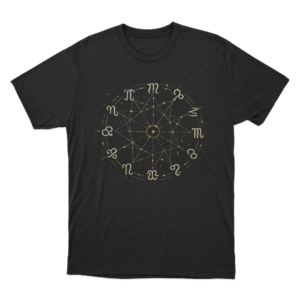 Zodiac Wheel Chart Unisex T Shirt Black